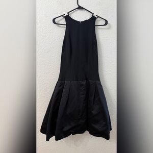 George F Couture Vintage Elegant Black Flared Cocktail Dress - 6